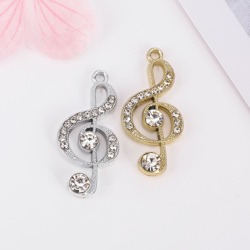 Cross-border diamond note accessories pendant simple exquisite design alloy pendant diy jewelry accessories clothing bracelet
