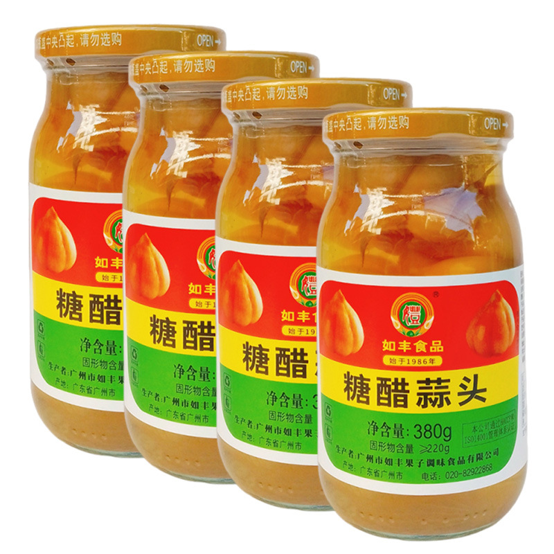 如丰糖醋蒜头380g/瓶 腌制糖醋泡大蒜头咸蒜酱蒜下饭酱菜甜蒜糖蒜