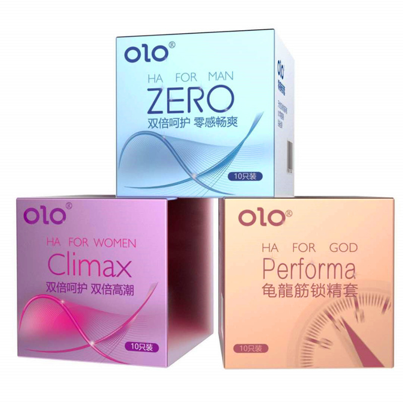 OLO コンドーム 001 超薄型ゼロ感ヒアルロン酸男性神と女神氷と火赤薄いタイトなコンドーム大人の製品|undefined
