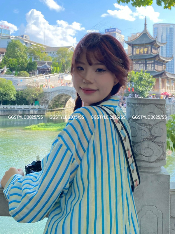 彩色条纹轻薄款防晒衬衫外套女春外搭宽松不可机洗设计感潮流上衣|undefined