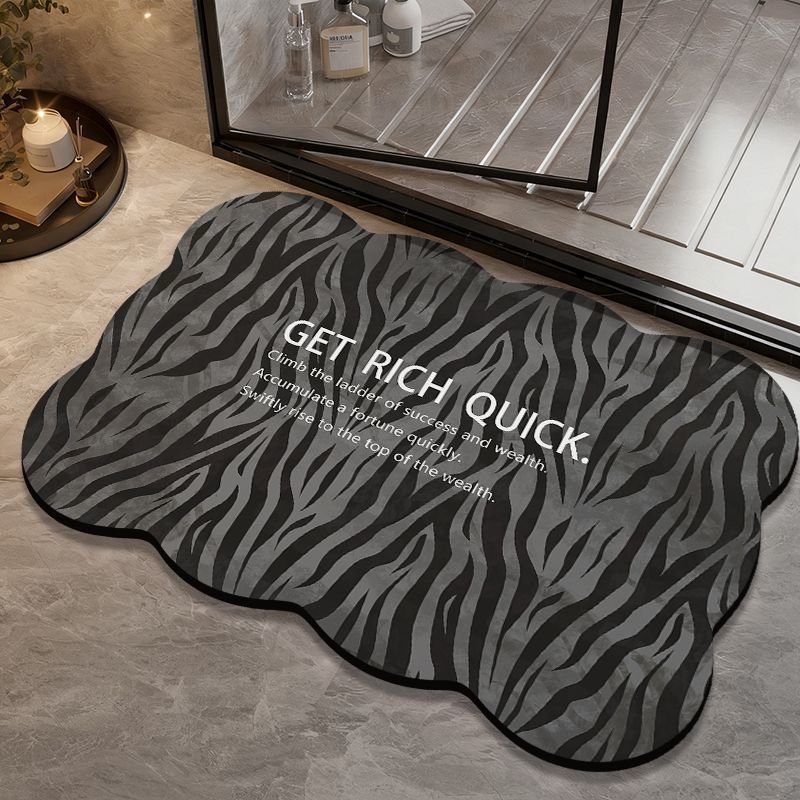 Cross-Border In-Stock Nordic Animal Pattern Light Luxury Home Absorbent Bathroom Mat Easy-Care Diatomaceous Earth Mat Stain-Resistant Wholesale