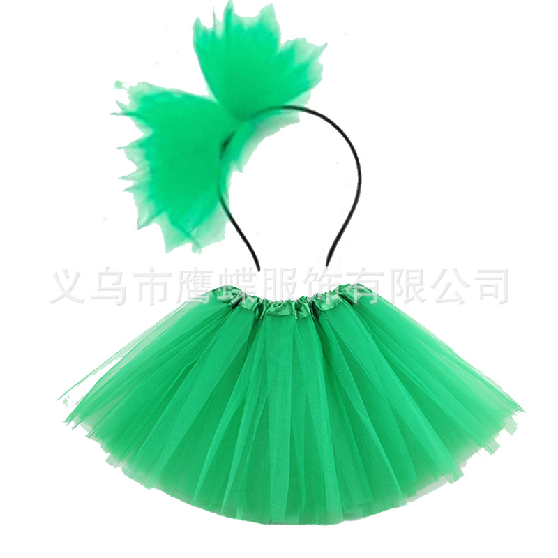 Estilo europeo y americano moda gran malla Tutu falda traje falda de dos piezas para niños princesa pettiskirt Plus diadema