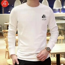 现货供应跨境电商af长袖t恤男批发纯棉圆领休闲大码长袖T恤男潮流