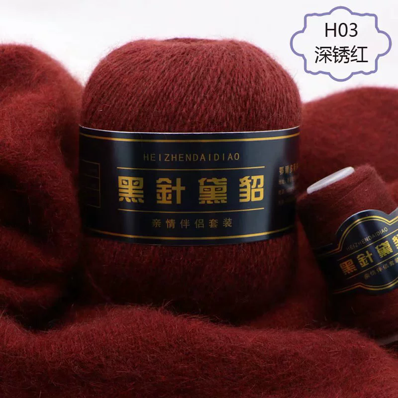 Черная вязка иглой из норки 6+6, ручная вязка, среднеплотная длинная норковая шерсть кашемир, натуральная, мультицвет по выбору