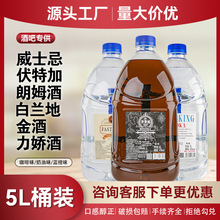 桶装洋酒5L散伏特加威士忌金酒白朗姆白兰地酒吧调酒基酒力娇酒