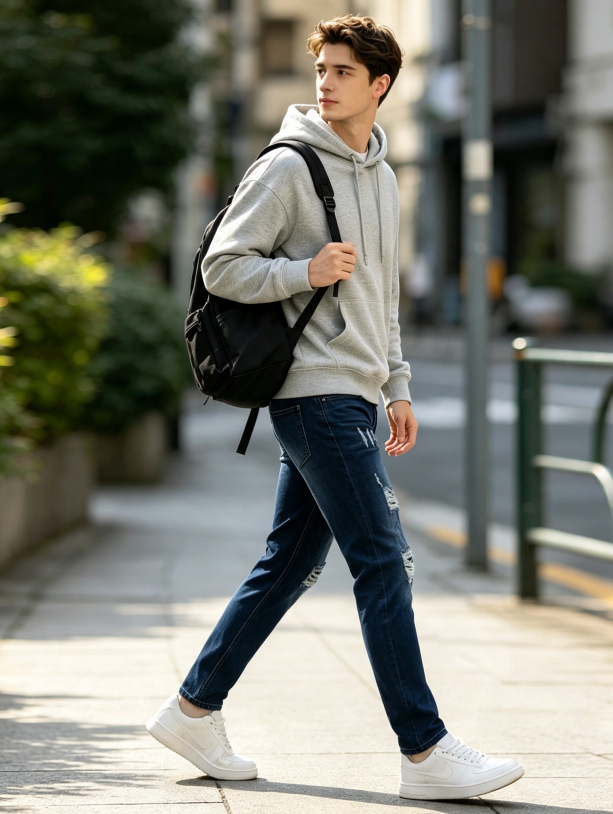 Jeans Elásticos con Roturas para Hombre de Mezclilla de Algodón, Corte Ajustado, para Uso Casual image 3