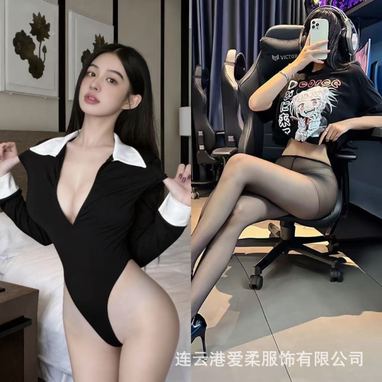 Black + black open socks