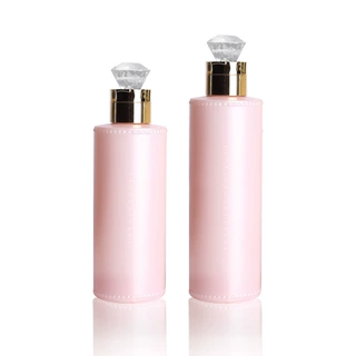 定制HDPE砖石翻盖瓶圆柱平肩瓶250M330ML350ML身体乳免洗护发素瓶