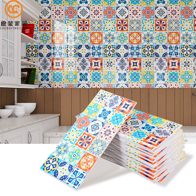 仿瓷砖墙贴墙纸自粘带胶翻新美化铝塑板墙面装饰耐脏翻新跨境专供