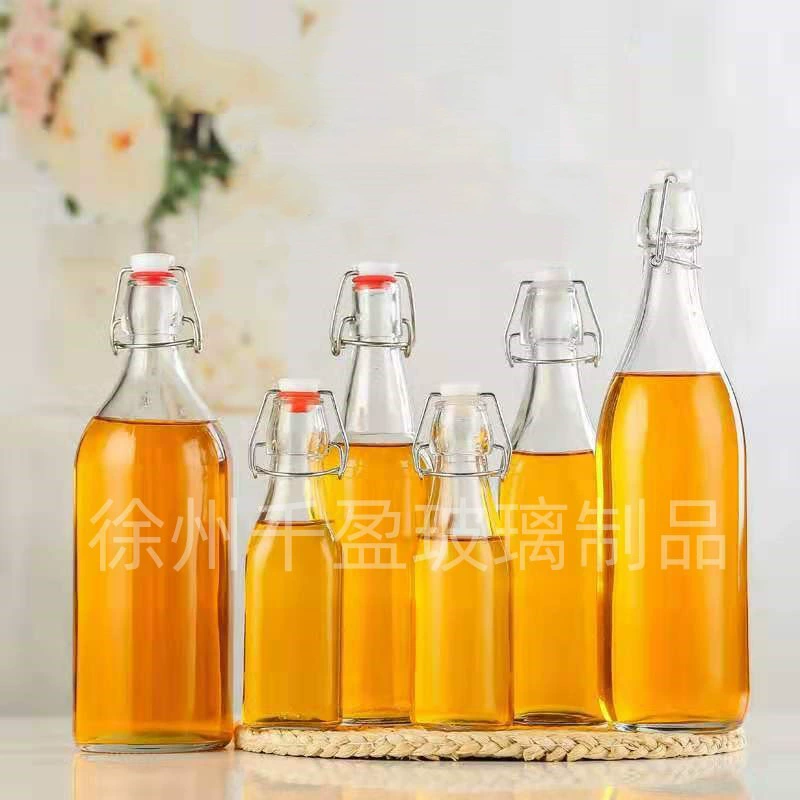 Лопечатка круглая пустая бутылка для вина Прозрачная бутылка для напитка Уплотнительная бутылка для молока Фруктовый сок Бутылка Бытовая пряжка Уплотнительная крышка пустая бутылка