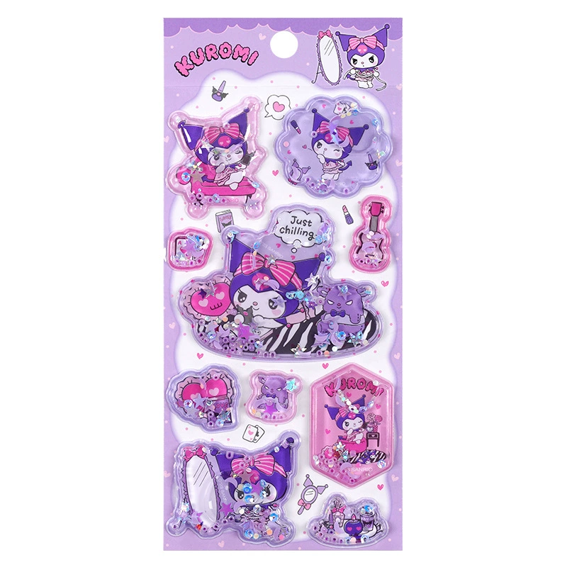 Стикер (Sanrio) Kuromi 3D Puffy Sticker, детский мультфильм, 6 вариантов наугад
