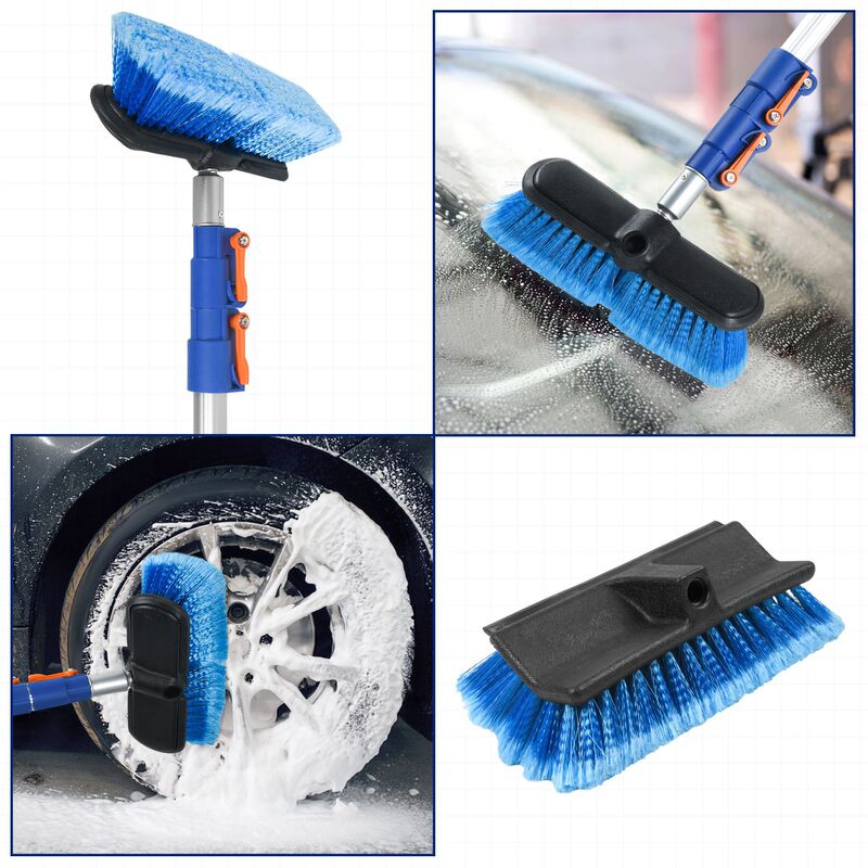 Soft Bristle Car Wash Brush Truck Brush Solar Panel Cleaning Brush with Rubber Bumper Telescopic Extension Rod Long Handle Soft Bristle Car Wash Brush Truck Brush Solar Panel Cleaning Brush with Rubber Bumper Telescopic Extension Rod Long Handle