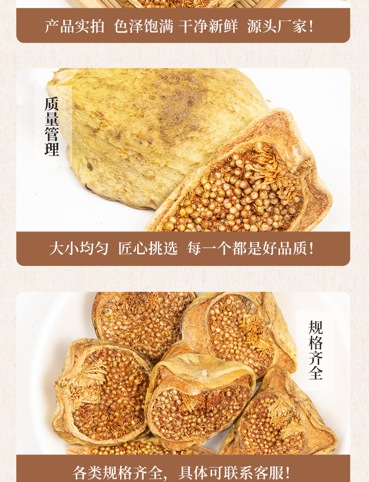 Dried Mu Lian Guo Fruit 木莲果 Whole Form Traditional Herbal Ingredient 500g quality and texture