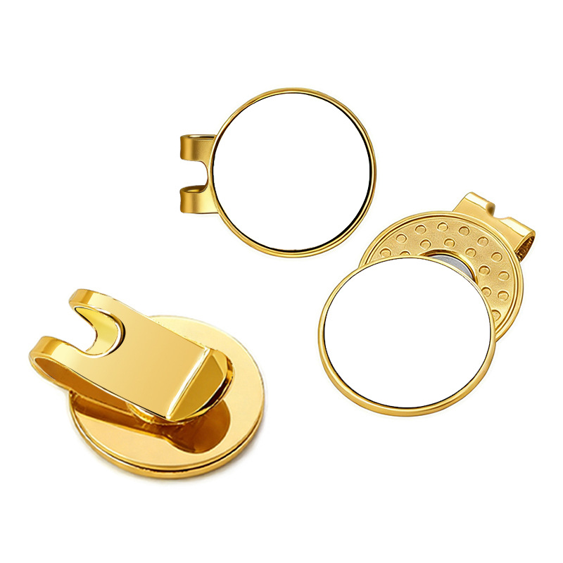 Clip para sombrero de golf transfronterizo Clip de metal Impresión de bricolaje Imagen magnética plateada Clip para sombrero magnético pequeño regalo