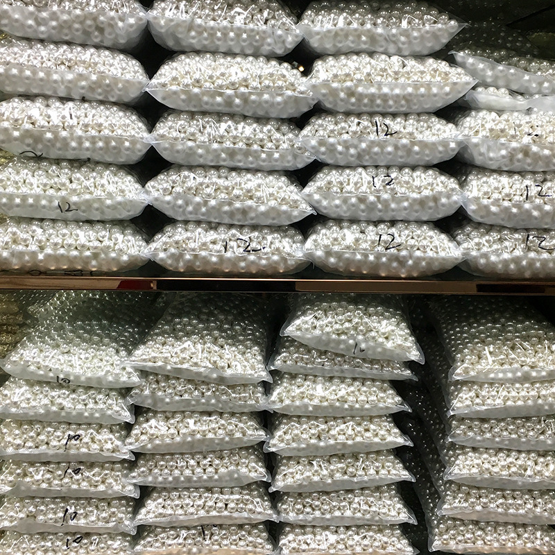 ABS imitation pearl rice white pure white perforated straight hole pearl wedding material clothing accessories diy jewelry accessories