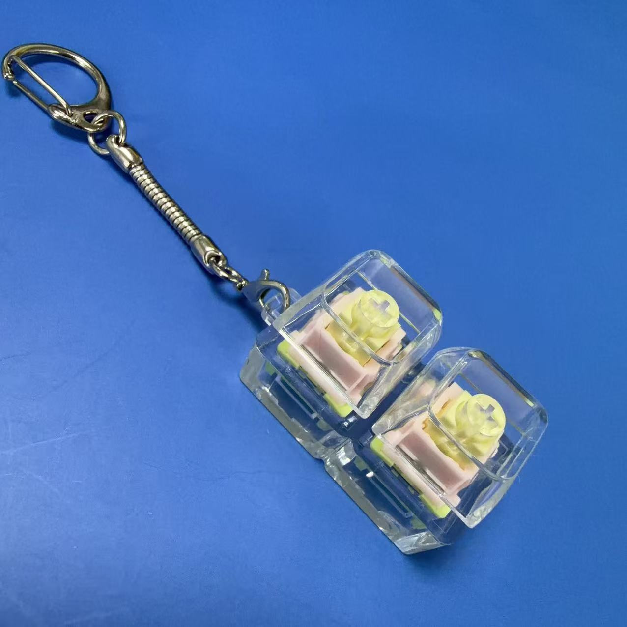 Pc two-button-yellow pink shaft + snake bone chain