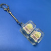 Pc two-button-yellow pink shaft + snake bone chain