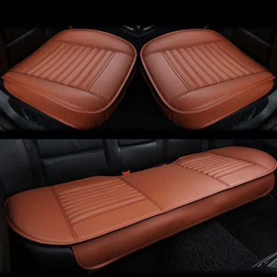 Seat cushion, seat cover | Napa Leather Small Three-piece Car - dd-orange-all-inclusive-three-piece-set-without-bamboo-charcoal