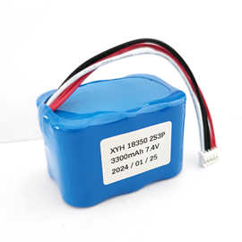 智能摄像机监控器锂电池18350-2S3P锂电池7.4V3300mah定制电池组