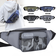New Men's Camouflage Nylon Waist Bag Outdoor Sports Trend Crossbody Bag Cash Business Pocket Single Shoulder Bag