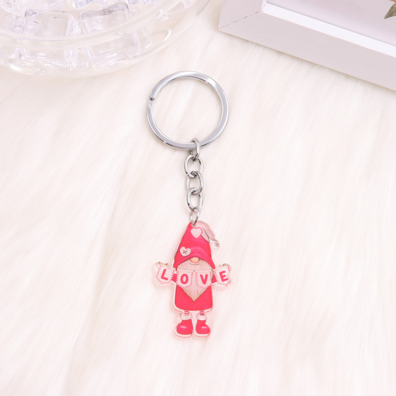 Casual Letter Heart Shape Stainless Steel Printing Valentine's Day Bag Pendant Keychain display picture 4
