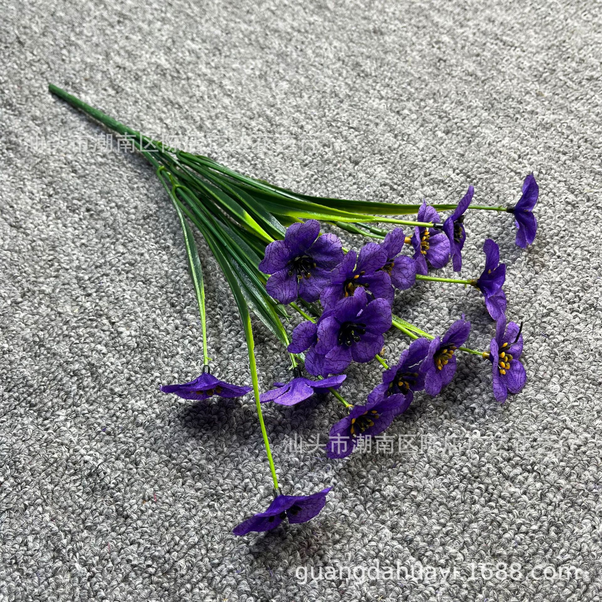 5 cabezas de hierba de primavera serigrafía violeta violeta