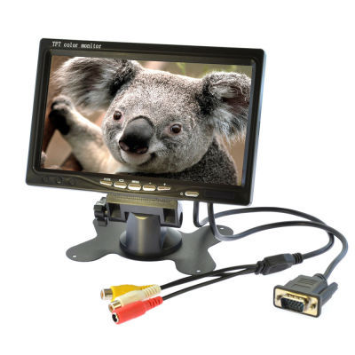 (2개) 7 인치 VGA 자동차 디스플레이 트럭 모니터링 4 방향 특수 자동차 기계 화면 12-24V 버스 자동차 세단 기계 DVR 화면