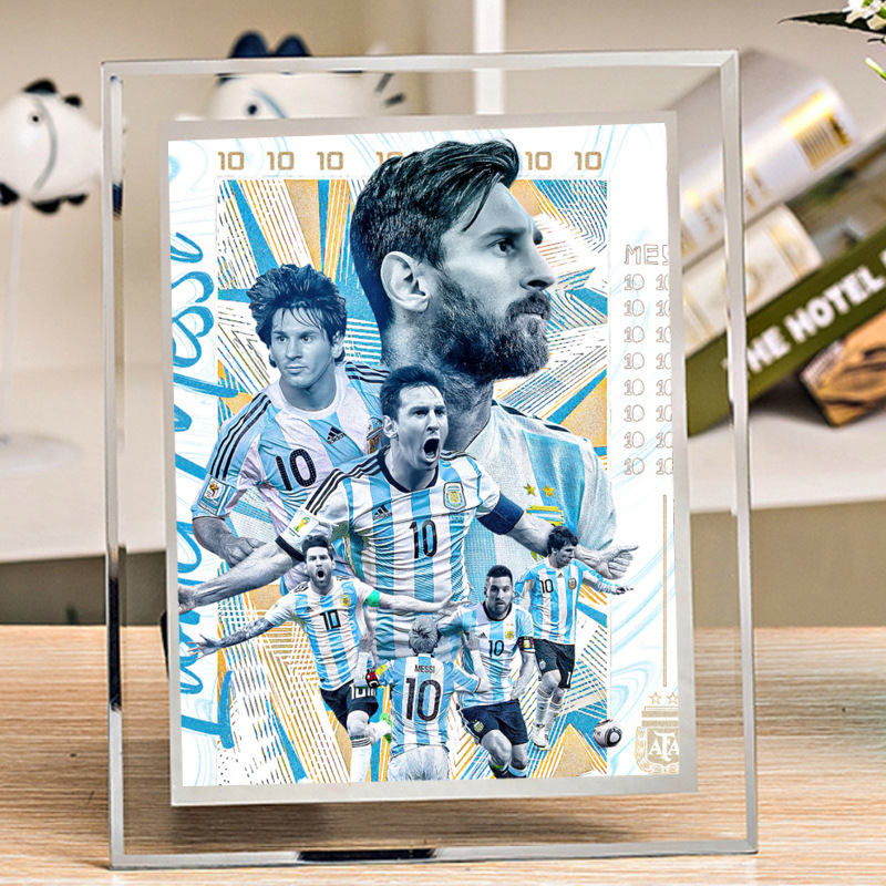 Football Messi cro photo frame gift Neymar signed photos around friends birthday graduation photos set up