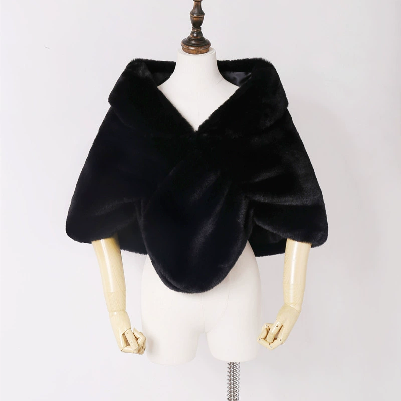 Европейская и американская внешняя торговля трансграничная 2024 осень и зима имитация меховая шаль свадебная шаль накидка рекс меховая шаль кролика