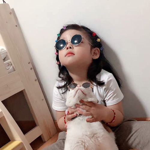 Children's round-frame sunglasses, small children's baby vintage metal small round prince glasses props for kids