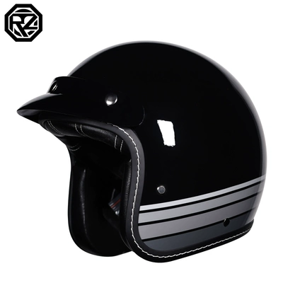 can be equipped with Bluetooth – Motosiklet dəbilqələri - m-bright-black-retro-style
