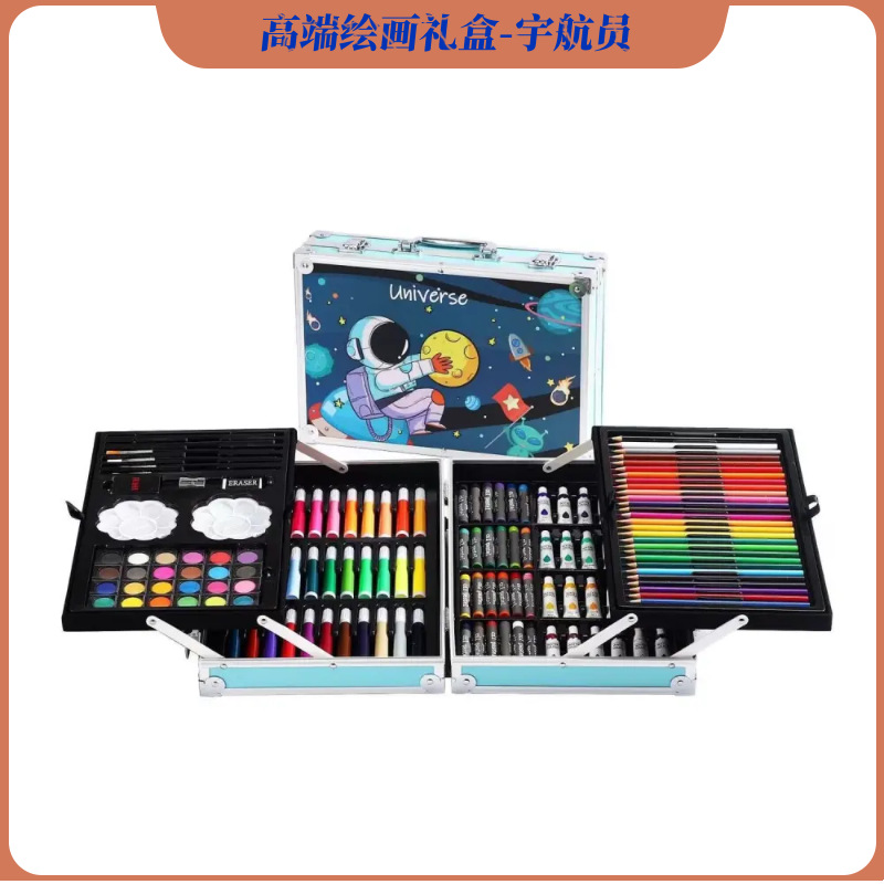 145 caja de aluminio pincel conjunto de dibujo infantil arte papelería pincel de graffiti pincel acuarela pincel fábrica al por mayor