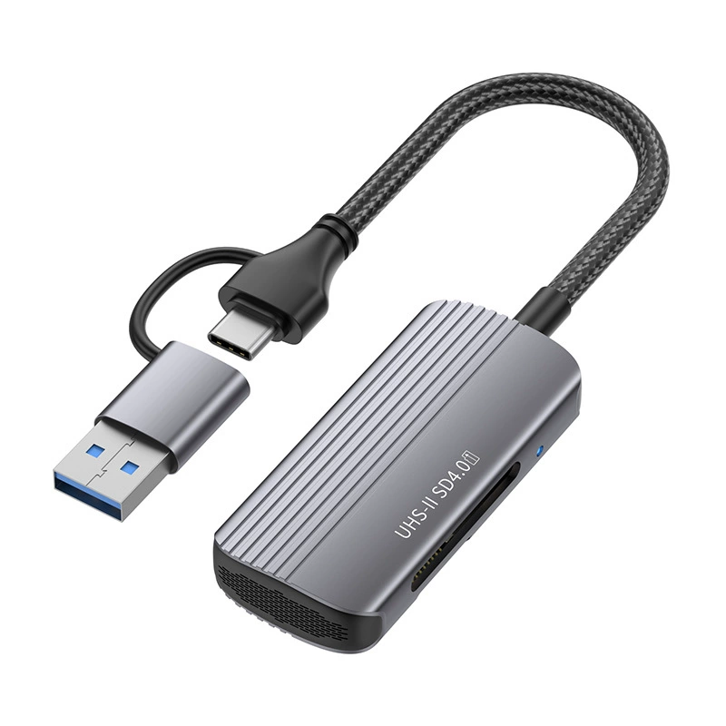 Двухголовый 2 в 1 чтение карт 4.0, USB4.0/Type-C разъём SD/TF одновременное чтение двух карт, универсальное устройство