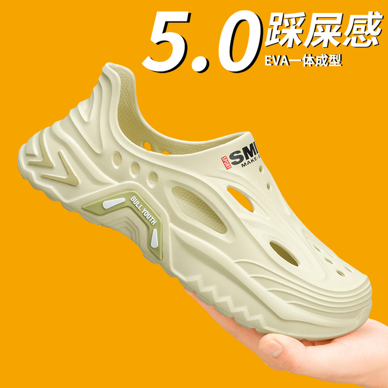 2025 verano estilo caliente para hombres cómodo pisando mierda zapatos con agujeros de moda zapatos de playa zapatos para hombres sandalias zapatos antideslizantes de suela gruesa