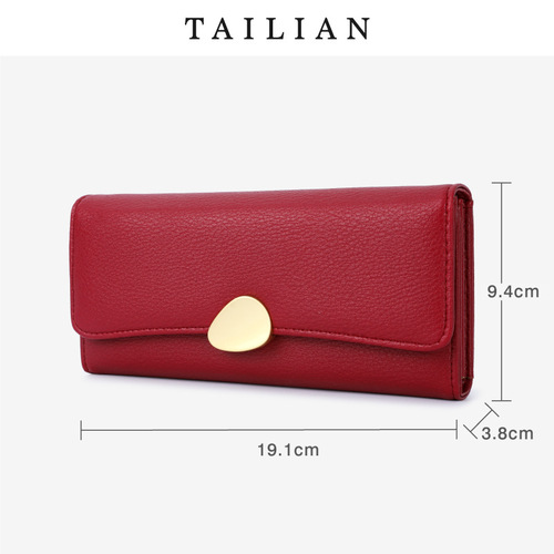 Tailian women's wallet classic pebbled tri-fold wallet women's handbag long women's handbag purse