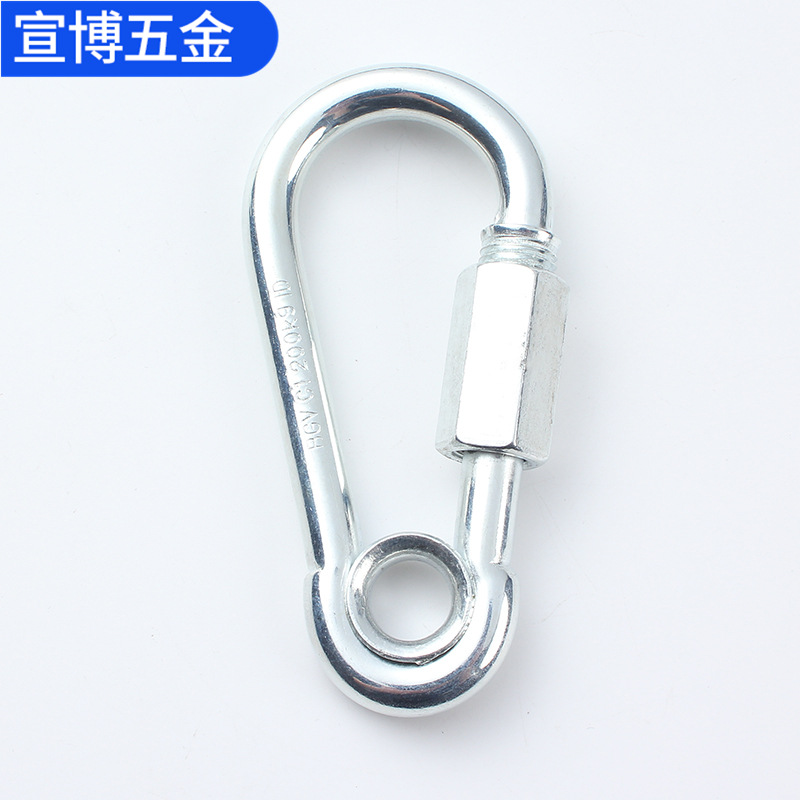 厂家批发葫芦形带圈铁镀锌快速连接 登山扣钢丝绳快挂保险钩