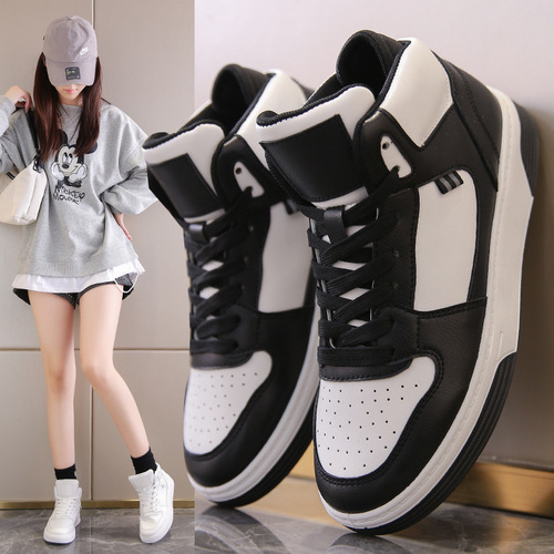Spring High-top Sneakers for Women New Style Heightening Student Board Shoes Ins Trendy Internet Famous Korean Version Women's Shoes A1052