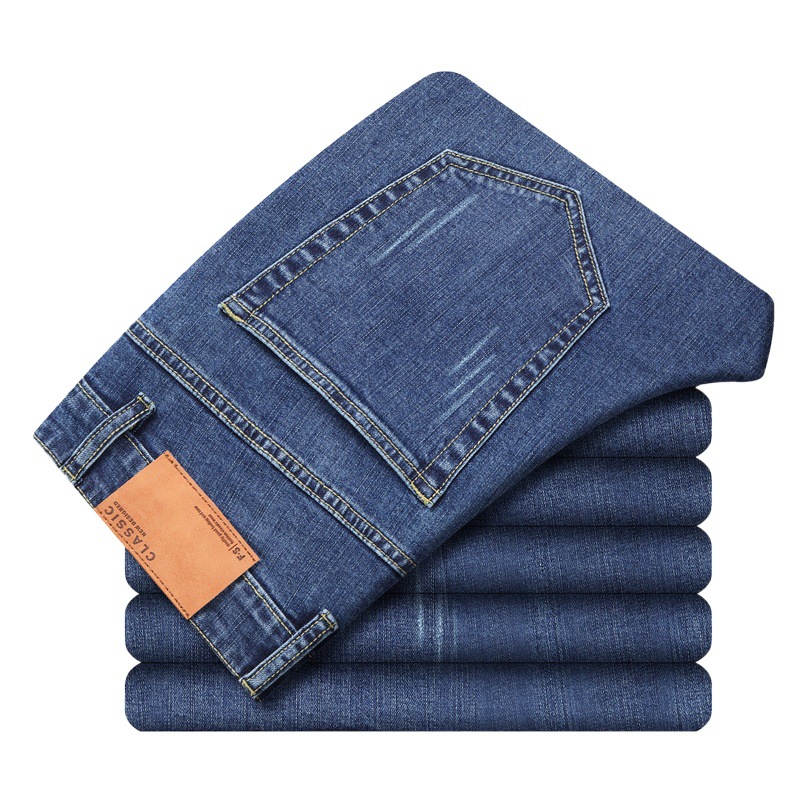 2023 primavera y otoño nuevos pantalones vaqueros delgados para hombres estilo coreano delgado elástico urbano suelto recto tendencia pantalones