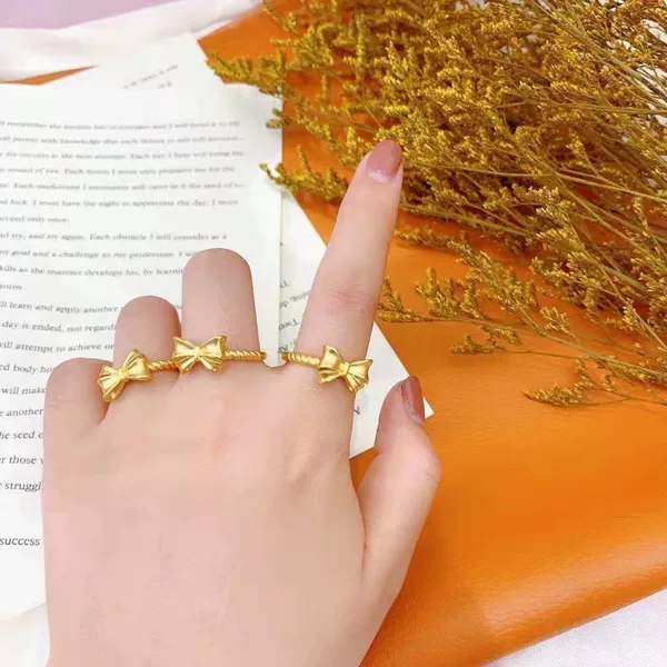 Vietnam Shajin Bunny Ring Zhoujia Same Style 2023 Hollow Zodiac Rabbit Benmingnian Women's Ring Light Luxury Ring
