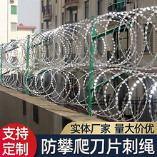 刀片刺绳钢丝刺丝围墙防爬刺铁丝铁蒺藜防盗刺户外防锈刺网厂家