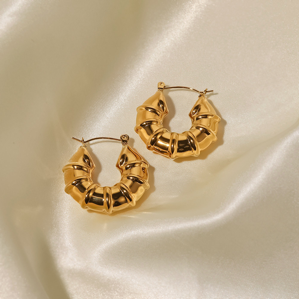 Fashion Geometric Stainless Steel Earrings Gold Plated Stainless Steel Earrings