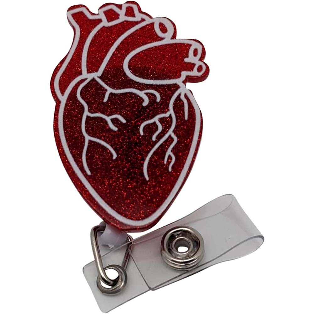 Acrylic Easy Pull Buckle Cartoon Organ Medical Jewelry Telescopic Rotating Back Clip Telescopic Reel Certificate badge Buckle