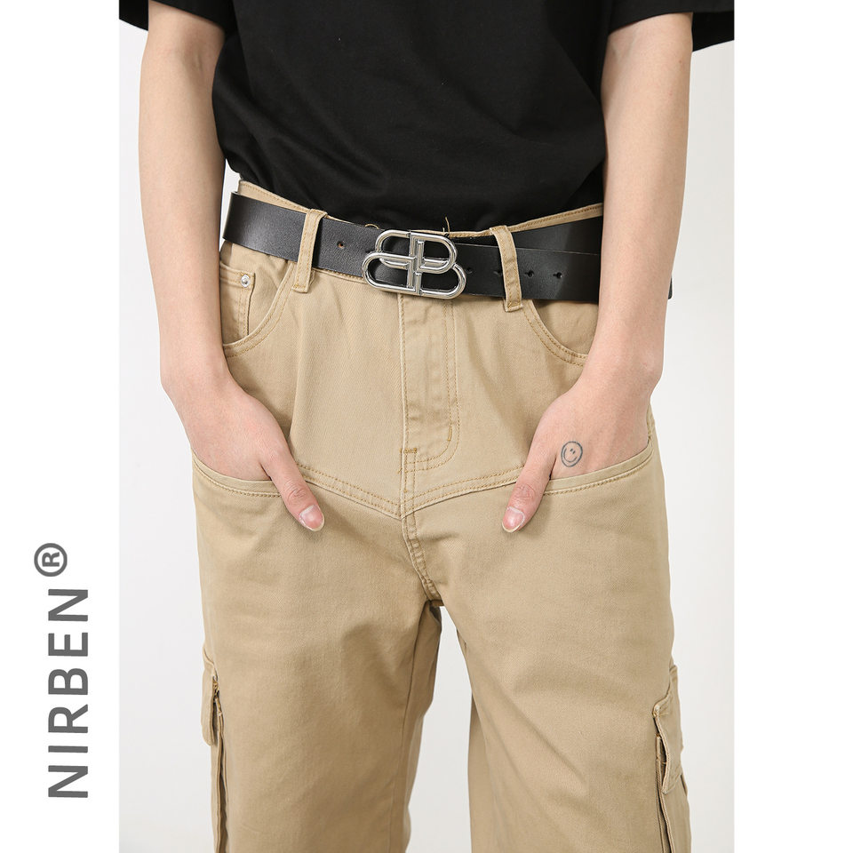 Quần jean nam ống rộng kiểu Mỹ, nhiều túi, lưng cạp vừa — Kaki