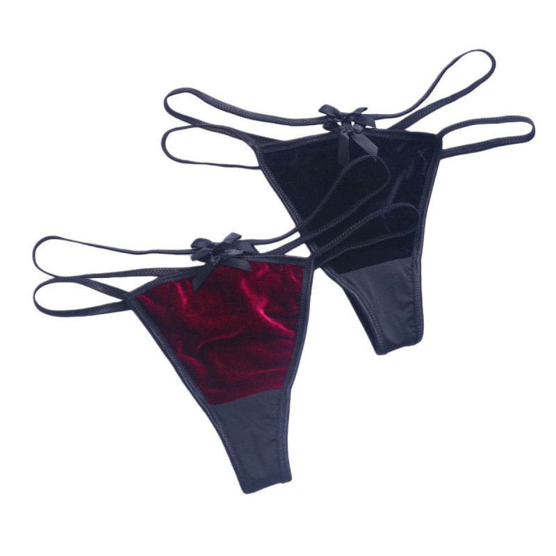 Nono ● Original design】Velvet, hollowed-out, flattering waistline, bow, milk silk, sexy, thong Nono ● Original design】Velvet, hollowed-out, flattering waistline, bow, milk silk, sexy, thong