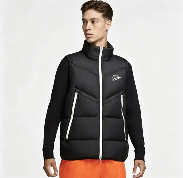 Cross-border new autumn and winter cotton vests for men and women, with stand-up collars, windproof and warm, designed as a couple's style, and featuring a thickened, sporty, and trendy design for running