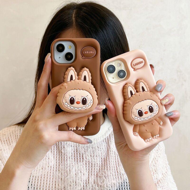 Cartoon Stand Labubu Iphone14/13 Suitable for 12/11 Apple 17/16/15Promax Mobile Phone Case Cover Cartoon Stand Labubu Iphone14/13 Suitable for 12/11 Apple 17/16/15Promax Mobile Phone Case Cover