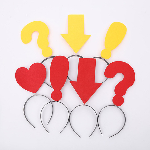 New style creative symbol funny headband hair accessories internet celebrity eye-catching cute question mark exclamation mark head hoop wholesale