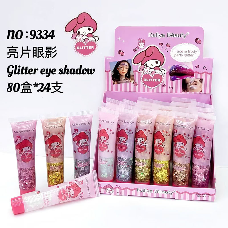 Nueva Sombra de Ojos Líquida Brillante de 6 Colores Ultra Brillantes para Cuerpo y Rostro, Gel Brillante de la Serie Sanrio