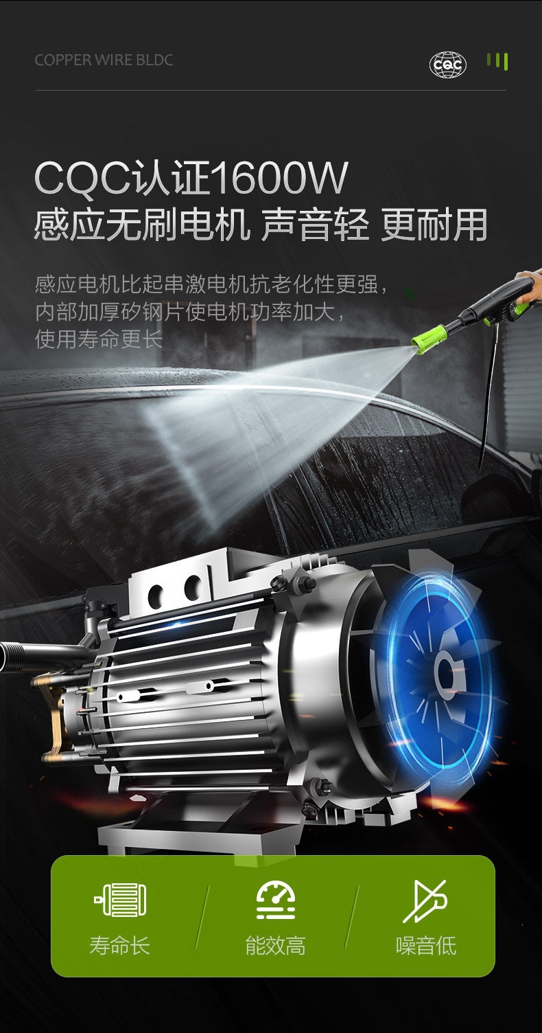 Greenfield Snow Leopard Car Washer 220V High-Pressure Water Pump High-Power Induction Motor Household Powerful Water Gun Car Cleaning Tool