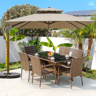 Outdoor Table and Chair Combination Rattan Chair Three-piece Courtyard Outdoor Balcony Outdoor Garden Terrace Ironwork Leisure Rattan Chair